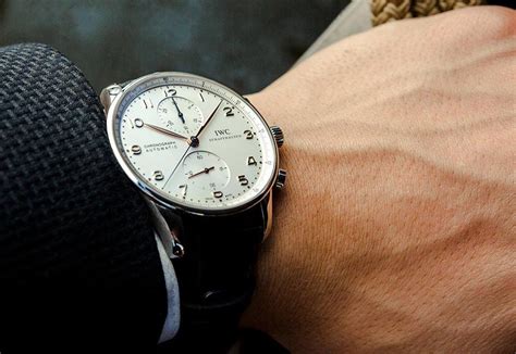 iwc portuguese chronograph wrist woman|iwc portuguese chronograph review.